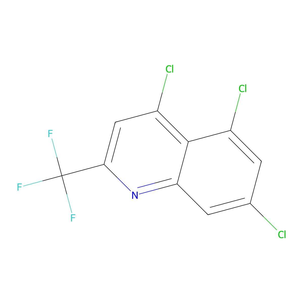 4,5,7-Trichloro-2-(trifluoromethyl)quinoline molecular structure, CAS 175203-41-5