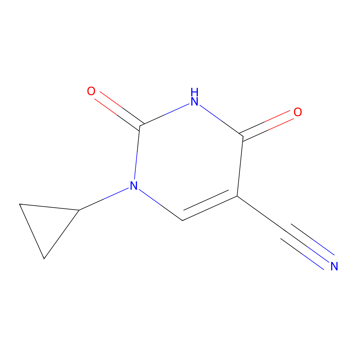 1-Cyclopropyl-2,4-dioxo-1,2,3,4-tetrahydropyrimidine-5-carbonitrile molecular structure, CAS 175203-44-8