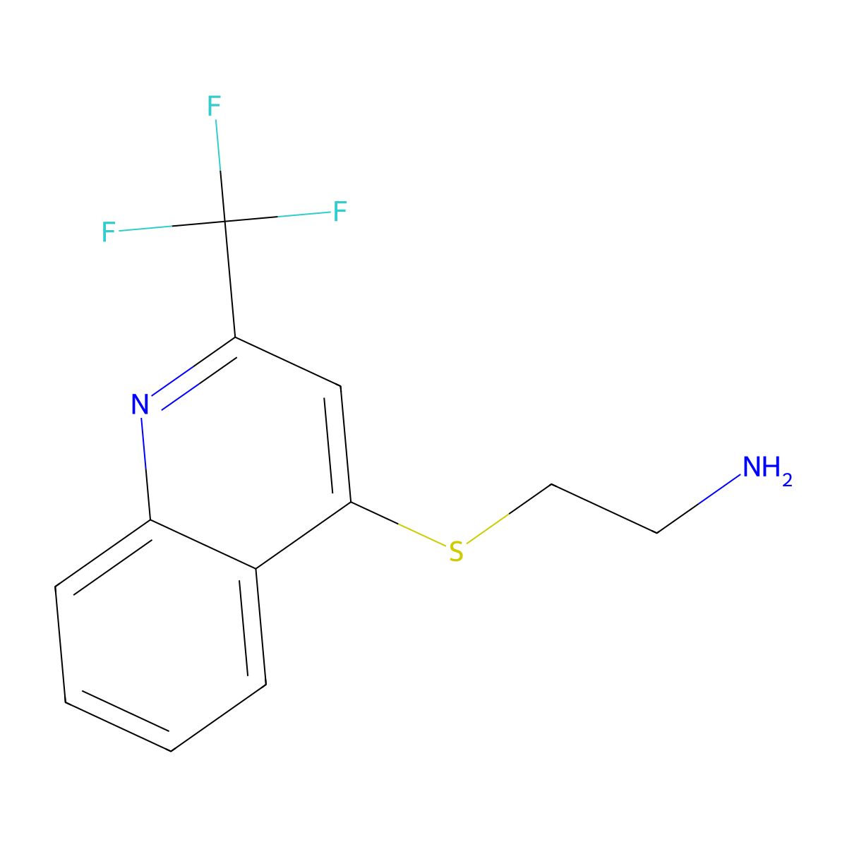 2-[[2-(Trifluoromethyl)-4-quinolinyl]thio]ethanamine molecular structure, CAS 175203-50-6