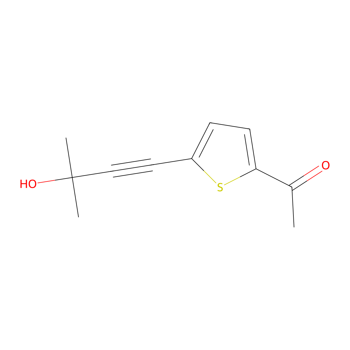 1-[5-(3-Hydroxy-3-methylbut-1-ynyl)-2-thienyl]ethan-1-one molecular structure, CAS 175203-51-7