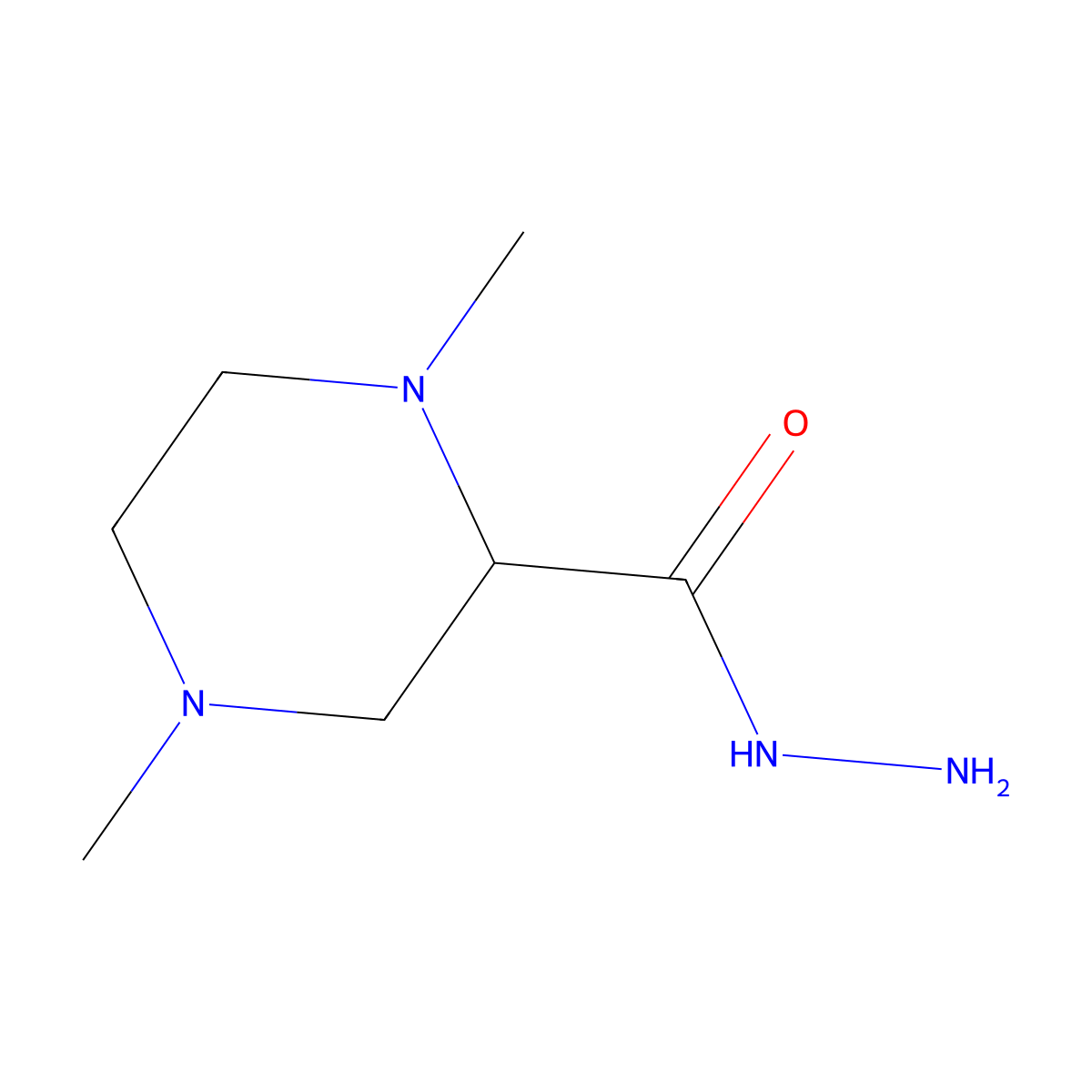 1,4-Dimethylpiperazine-2-carbohydrazide molecular structure, CAS 175203-52-8