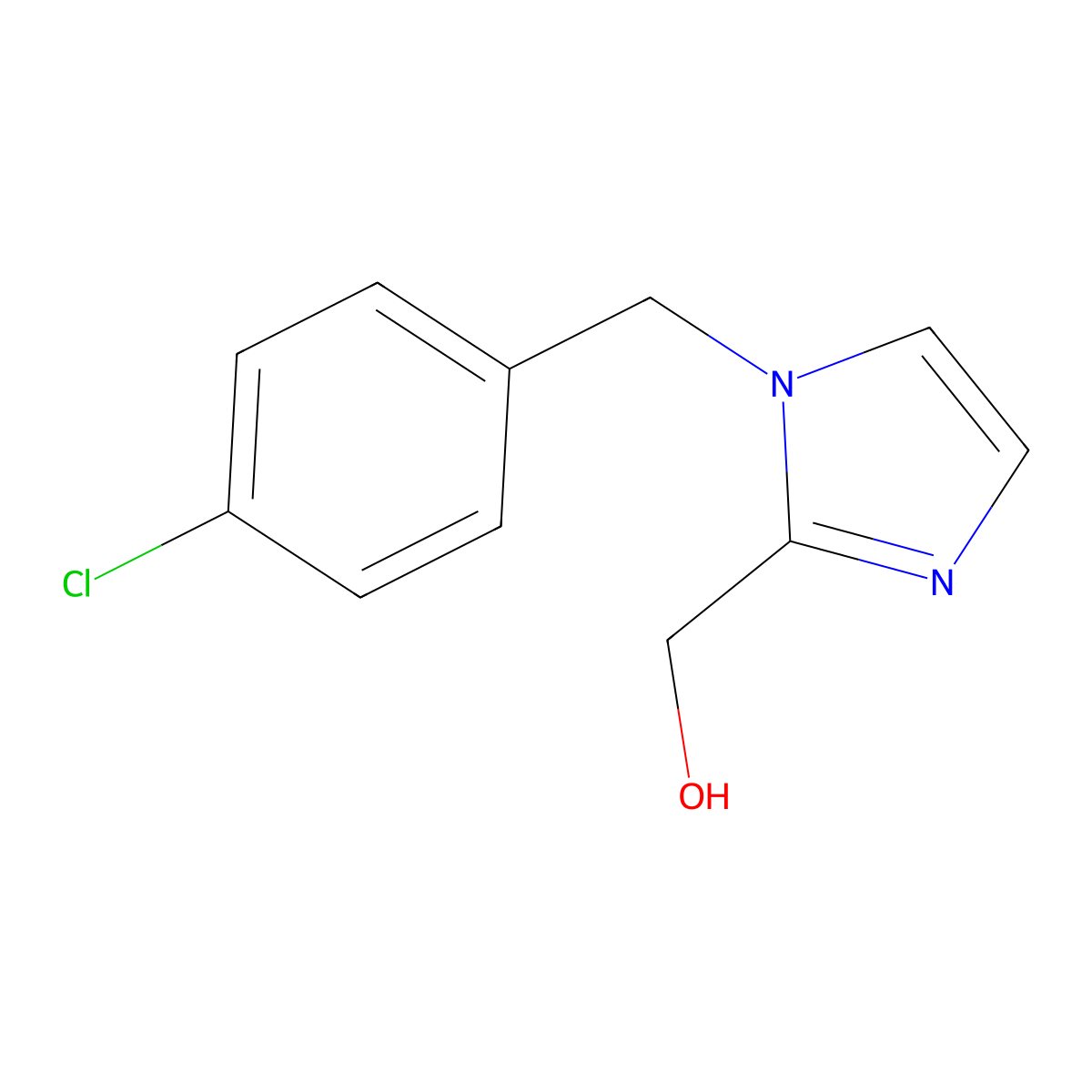 (1-(4-chlorobenzyl)-1H-imidazol-2-yl)methanol molecular structure, CAS 175203-53-9