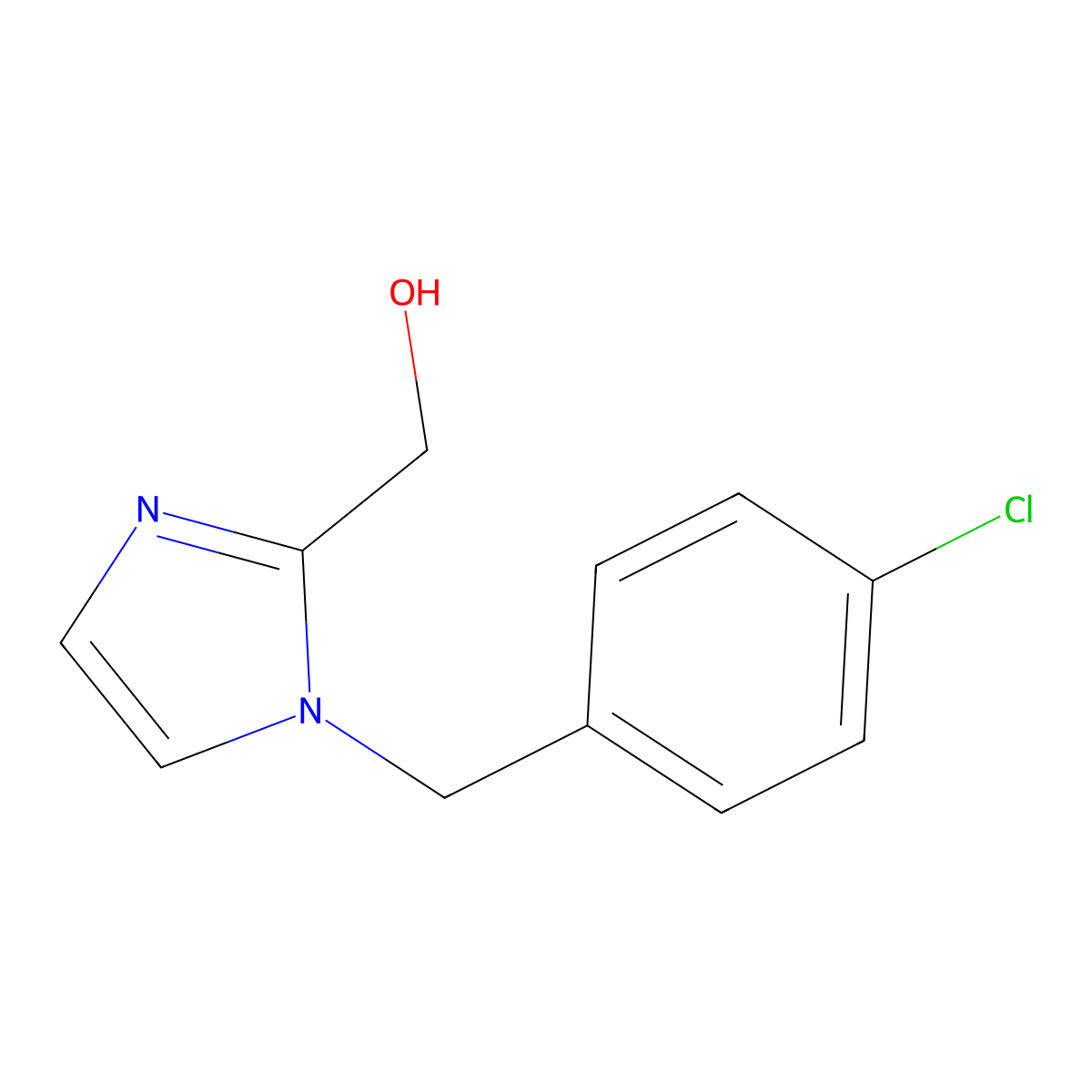 (1-(4-chlorobenzyl)-1H-imidazol-2-yl)methanol molecular structure, CAS 175203-53-9