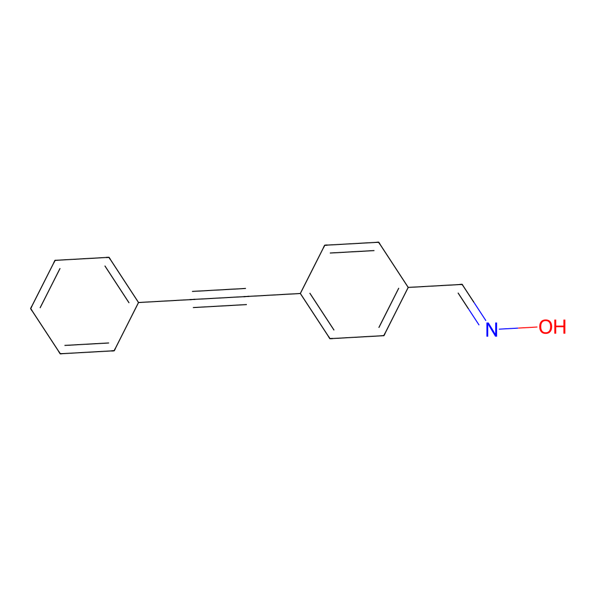 N-[[4-(2-phenylethynyl)phenyl]methylidene]hydroxylamine molecular structure, CAS 175203-56-2