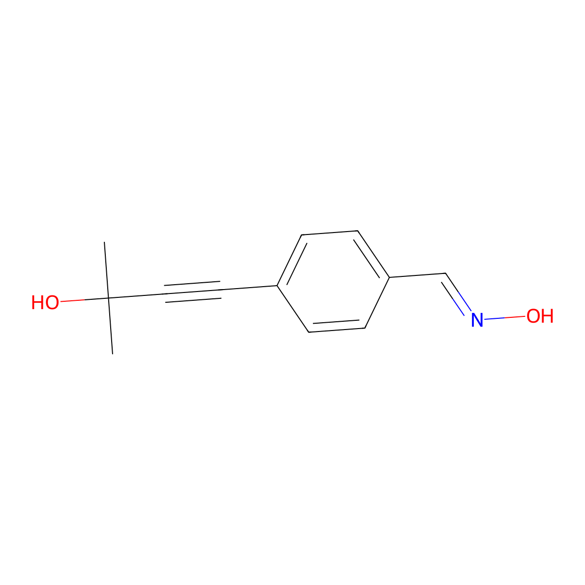 4-(3-Hydroxy-3-methylbut-1-yn-1-yl)benzaldehyde oxime molecular structure, CAS 175203-57-3