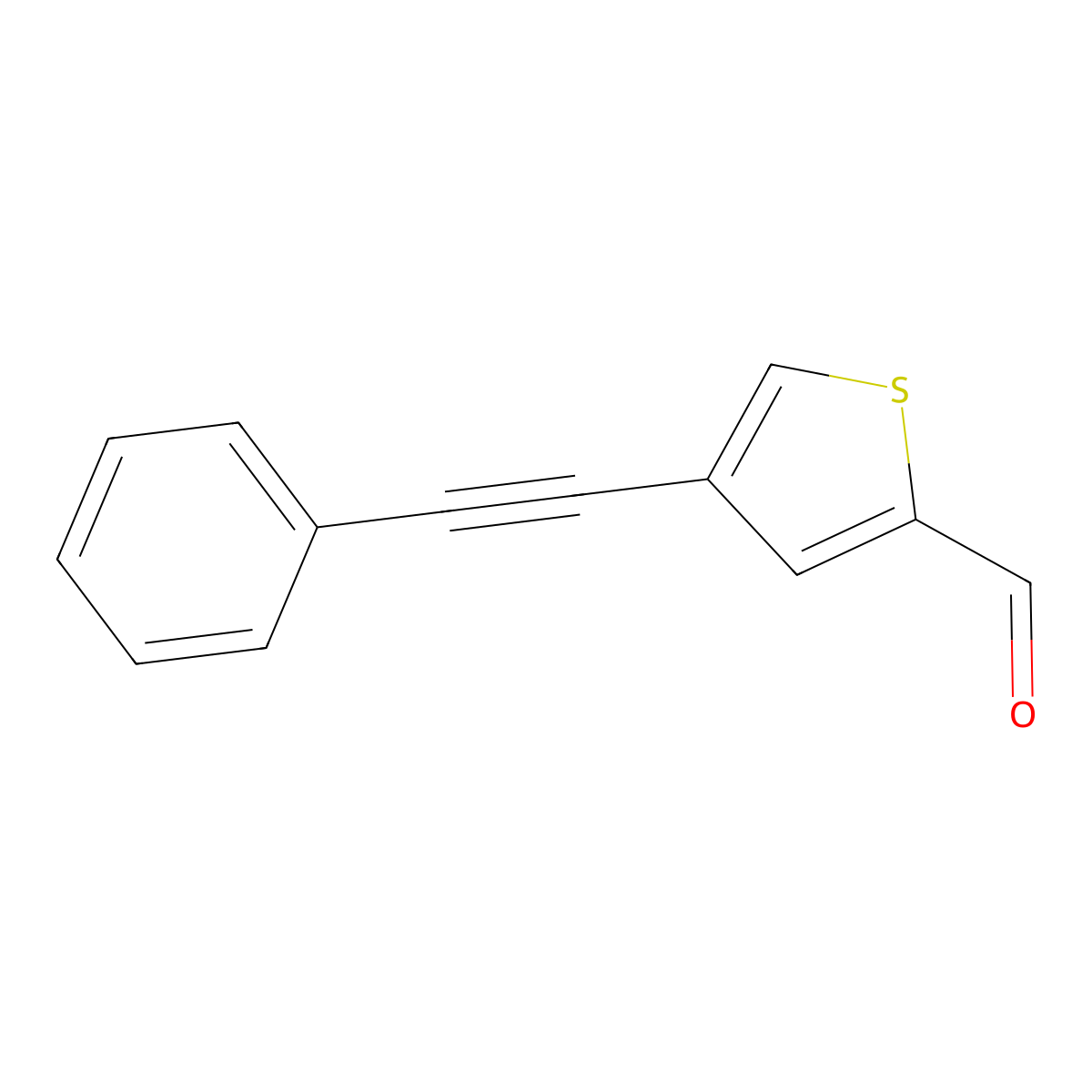 4-(2-Phenyleth-1-ynyl)thiophene-2-carbaldehyde molecular structure, CAS 175203-58-4