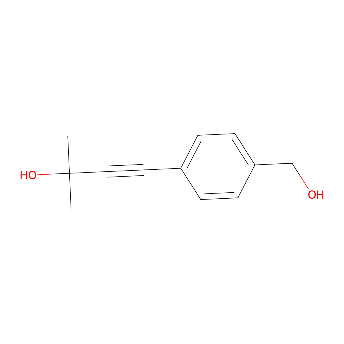 4-[4-(Hydroxymethyl)phenyl]-2-methylbut-3-yn-2-ol molecular structure, CAS 175203-59-5