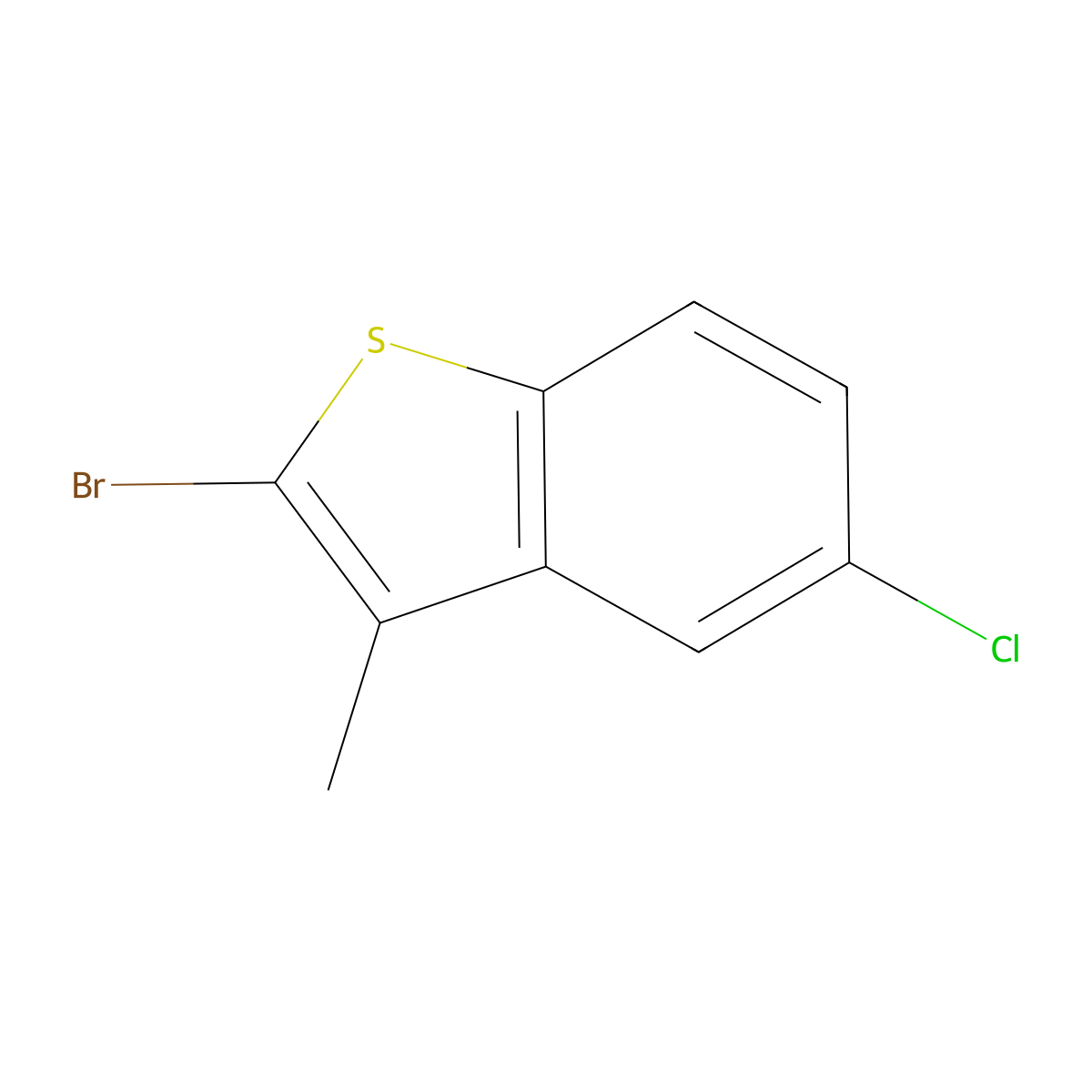 2-Bromo-5-chloro-3-methylbenzo(b)thiophene molecular structure, CAS 175203-60-8