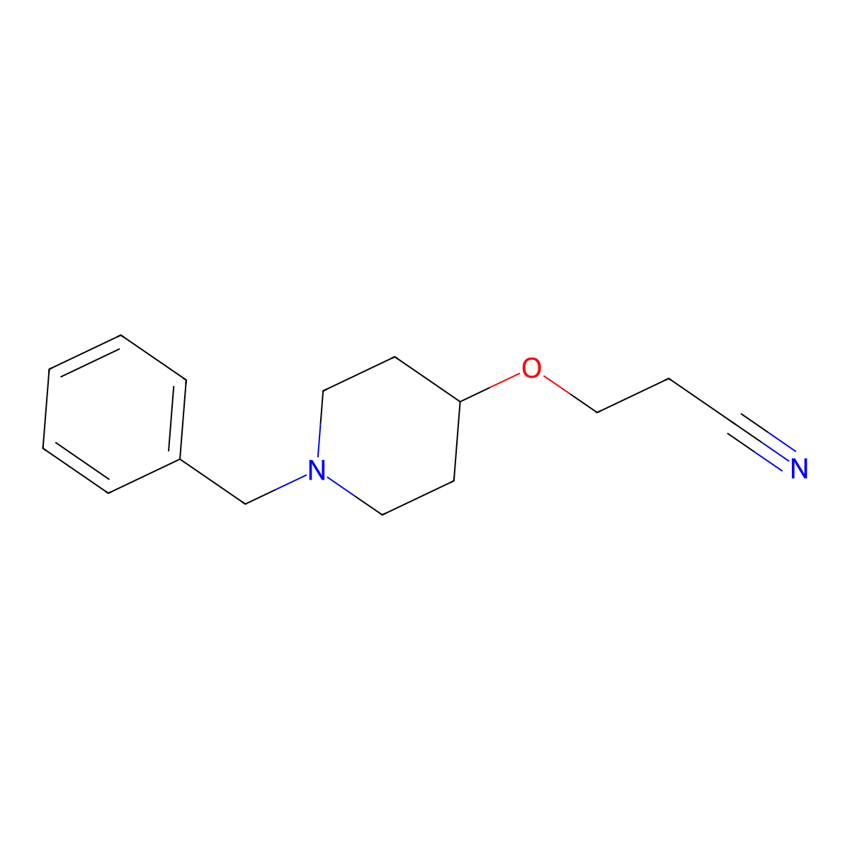 3-[(1-Benzylpiperidin-4-yl)oxy]propanenitrile molecular structure, CAS 175203-64-2