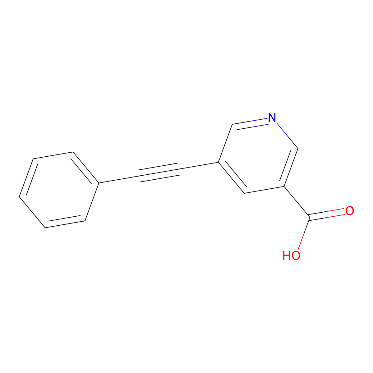5-(2-Phenyleth-1-Ynyl)Nicotinic Acid molecular structure, CAS 175203-69-7