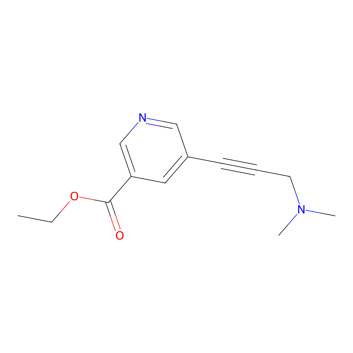 Ethyl 5-[3-(dimethylamino)prop-1-ynyl]nicotinate molecular structure, CAS 175203-71-1