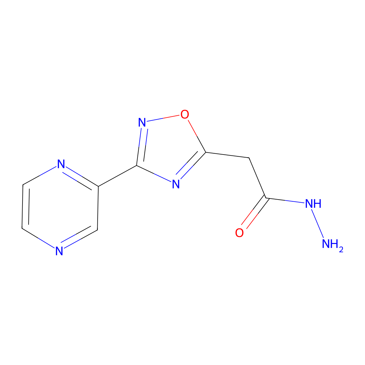 2-(3-Pyrazin-2-yl-1,2,4-oxadiazol-5-yl)ethanohydrazide molecular structure, CAS 175203-77-7