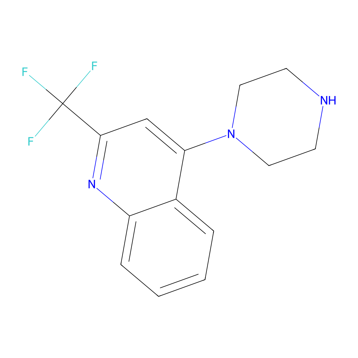 4-(1-Piperazinyl)-2-(trifluoromethyl)quinoline molecular structure, CAS 175203-79-9
