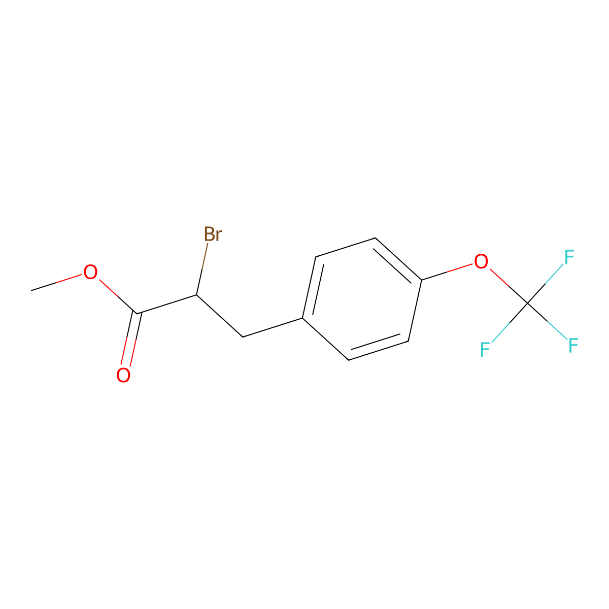 Methyl 2-bromo-3-(4-(trifluoromethoxy)phenyl)propanoate molecular structure, CAS 175203-81-3