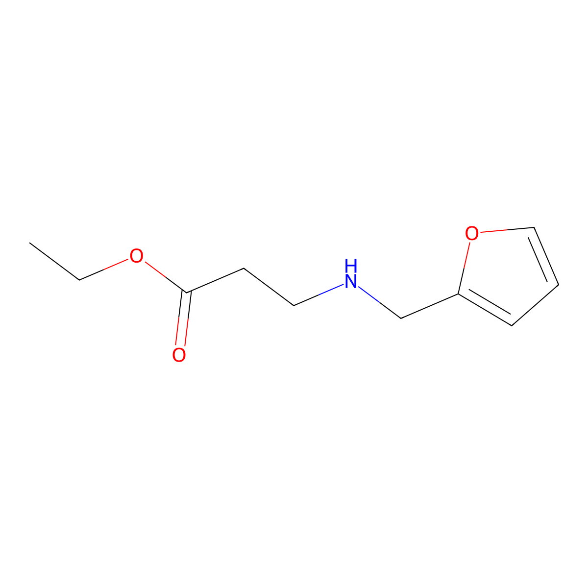 Ethyl 3-[(2-furylmethyl)amino]propanoate molecular structure, CAS 175203-83-5