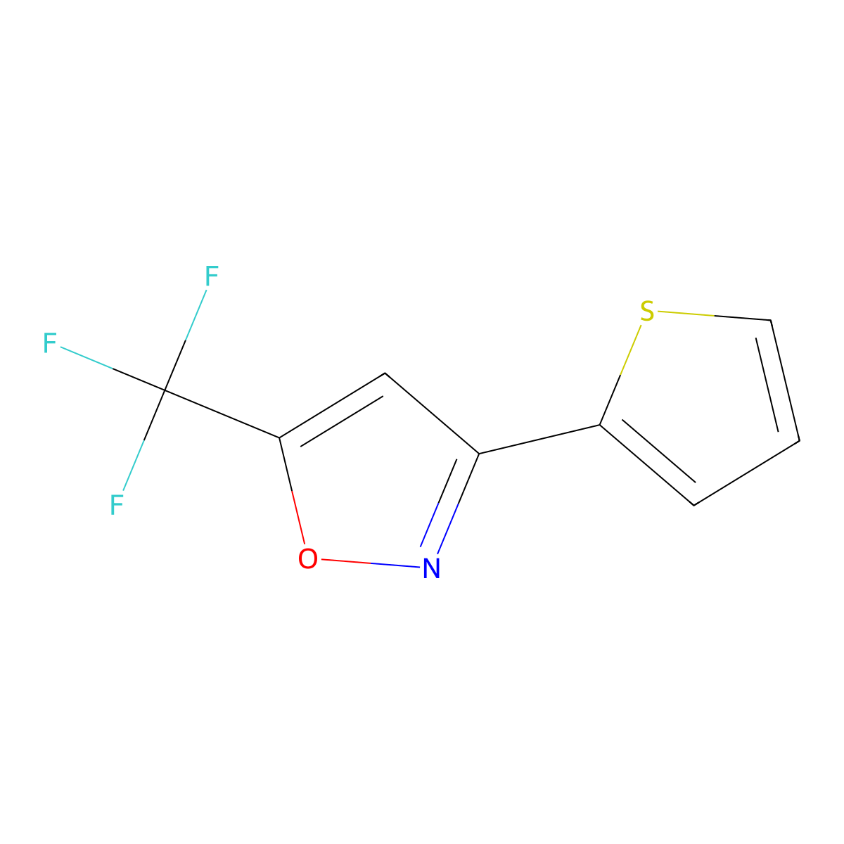 3-(Thiophen-2-yl)-5-(trifluoromethyl)isoxazole molecular structure, CAS 175203-89-1