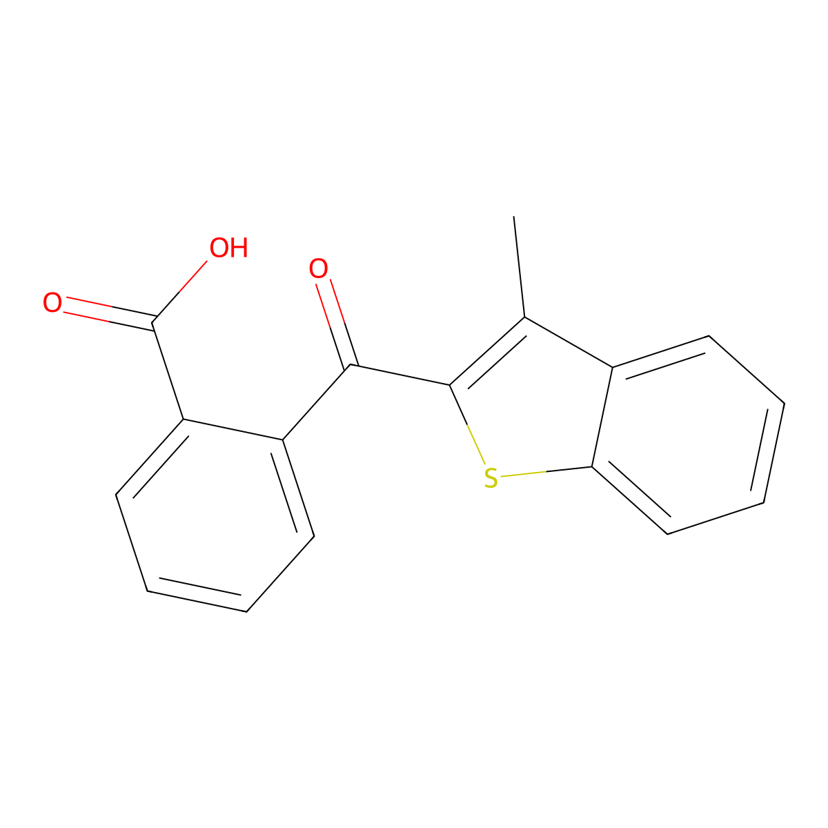 2-(3-Methyl-1-benzothiophene-2-carbonyl)benzoic acid molecular structure, CAS 175203-98-2