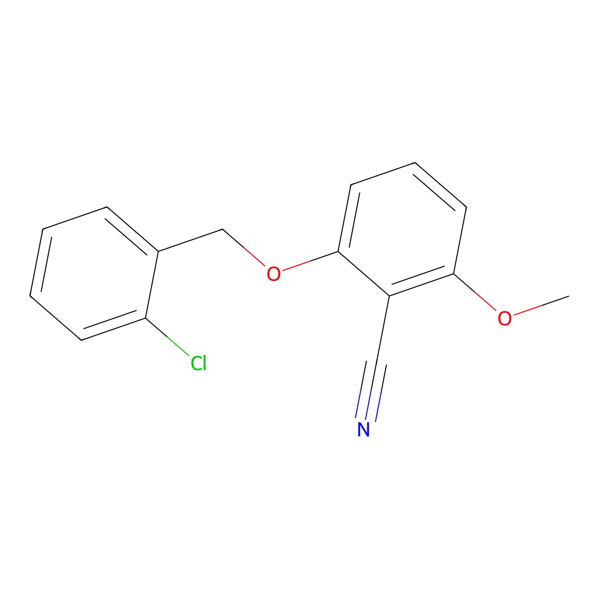 2-[(2-Chlorobenzyl)oxy]-6-methoxybenzonitrile molecular structure, CAS 175204-02-1