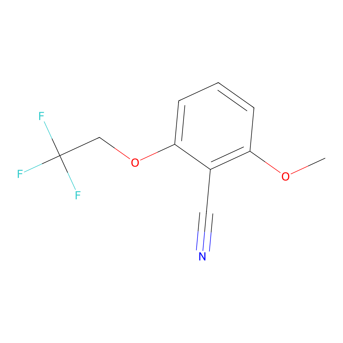 2-Methoxy-6-(2,2,2-trifluoroethoxy)benzonitrile molecular structure, CAS 175204-03-2