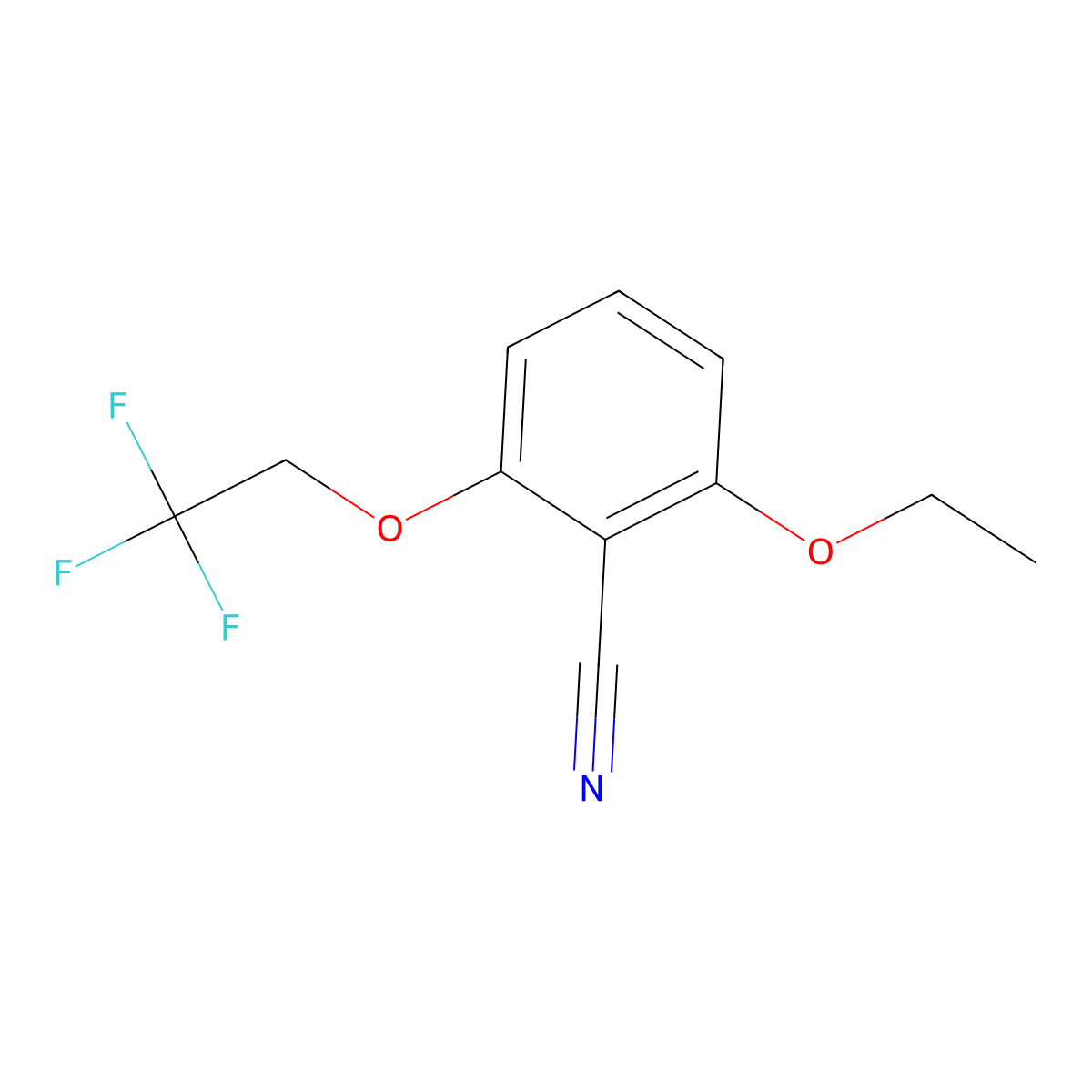 2-Ethoxy-6-(2,2,2-trifluoroethoxy)benzonitrile molecular structure, CAS 175204-04-3