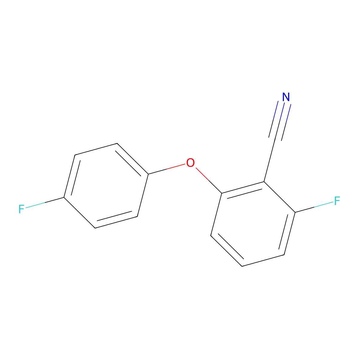 2-Fluoro-6-(4-fluorophenoxy)benzonitrile molecular structure, CAS 175204-07-6
