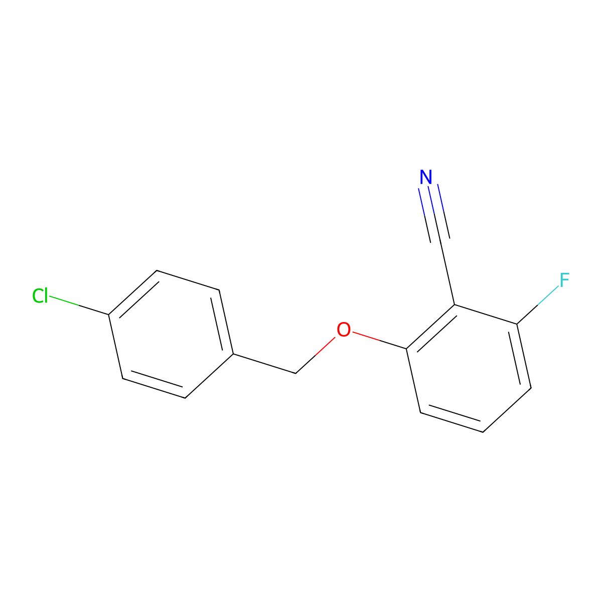 2-[(4-Chlorophenyl)methoxy]-6-fluorobenzonitrile molecular structure, CAS 175204-10-1