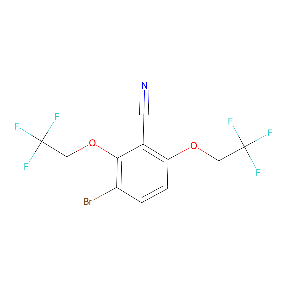 3-Bromo-2,6-bis(2,2,2-trifluoroethoxy)benzonitrile molecular structure, CAS 175204-13-4