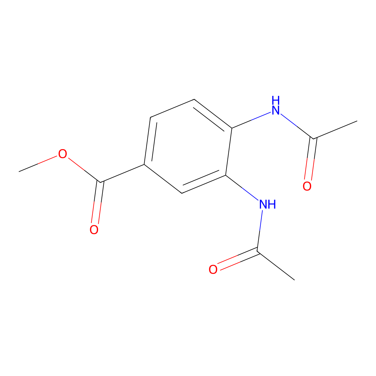 Methyl 3,4-diacetamidobenzoate molecular structure, CAS 175204-18-9