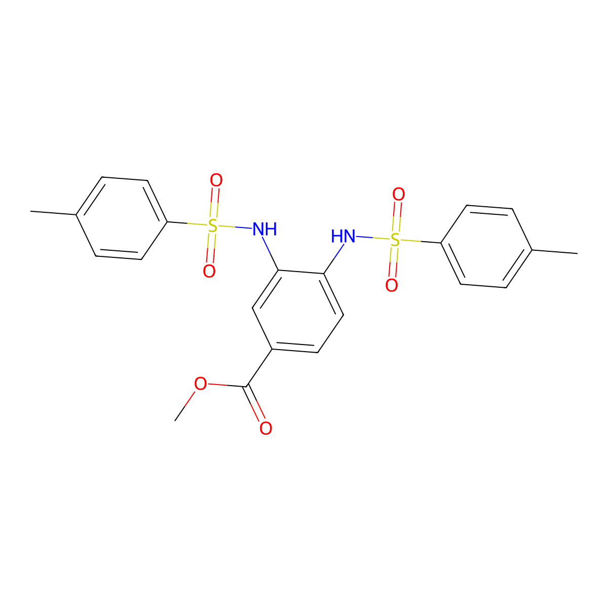 Methyl 3,4-di[[(4-methylphenyl)sulfonyl]amino]benzoate molecular structure, CAS 175204-19-0
