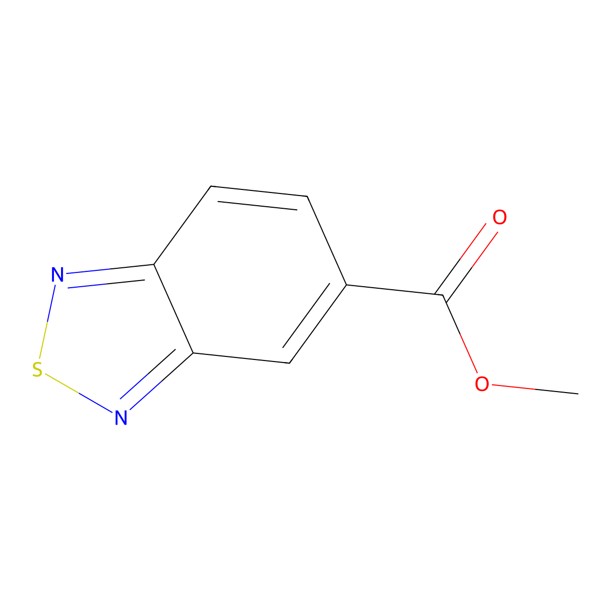 Methyl 2,1,3-benzothiadiazole-5-carboxylate molecular structure, CAS 175204-21-4