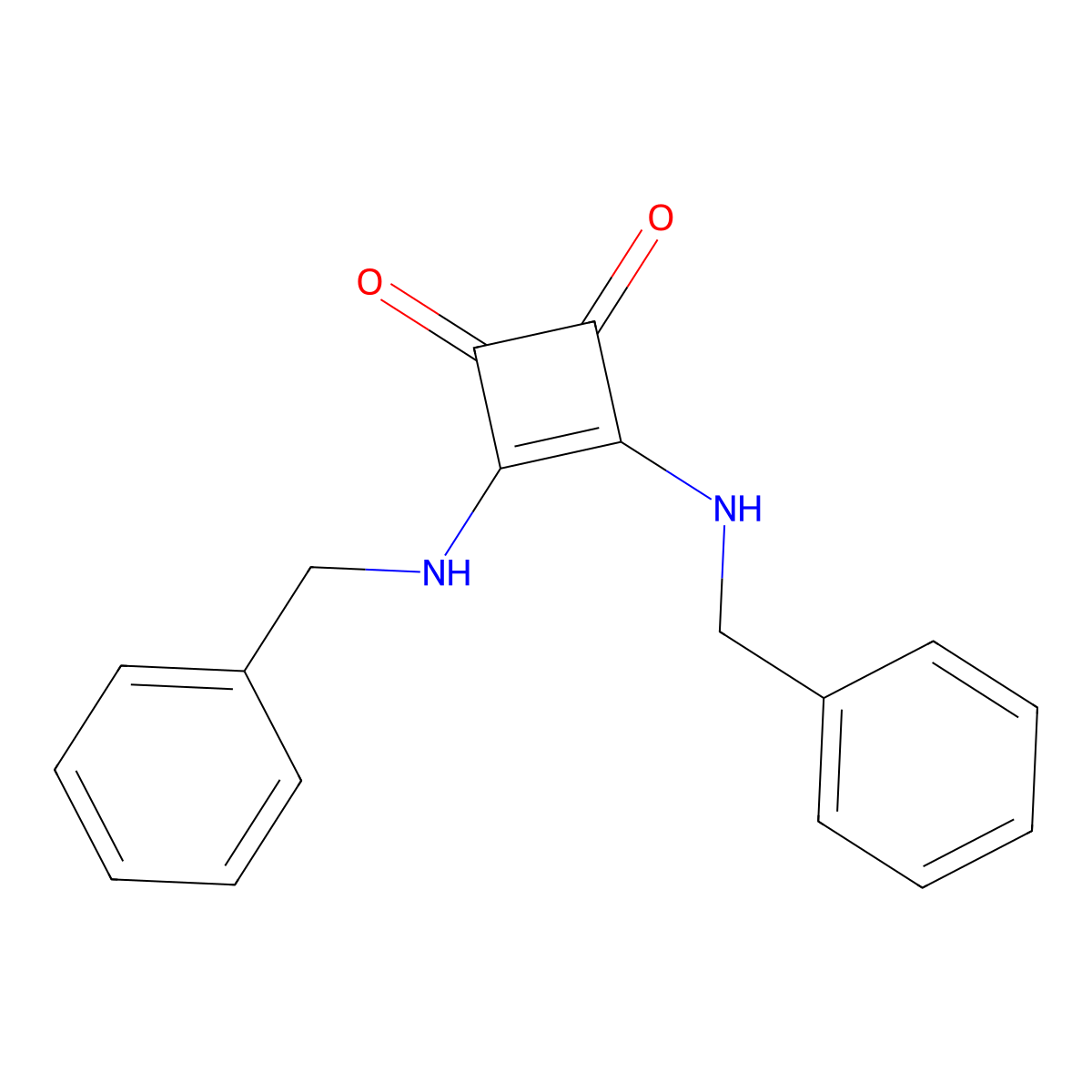 3,4-Bis(benzylamino)cyclobut-3-ene-1,2-dione molecular structure, CAS 175204-25-8