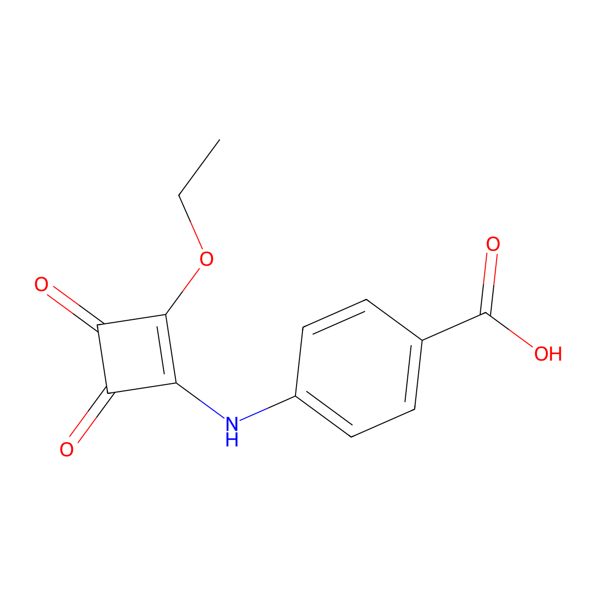 4-[(2-Ethoxy-3,4-dioxocyclobut-1-enyl)amino]benzoic acid molecular structure, CAS 175204-30-5