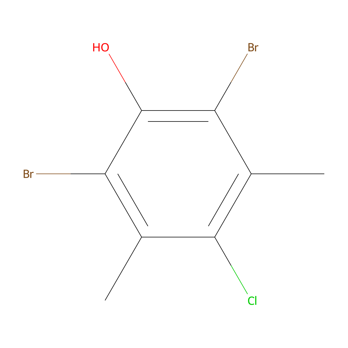 2,6-Dibromo-4-chloro-3,5-dimethylphenol molecular structure, CAS 175204-32-7