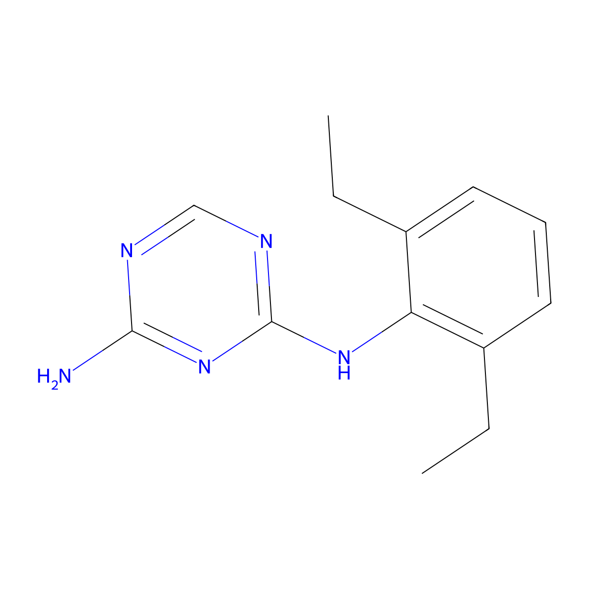 2-N-(2,6-diethylphenyl)-1,3,5-triazine-2,4-diamine molecular structure, CAS 175204-33-8
