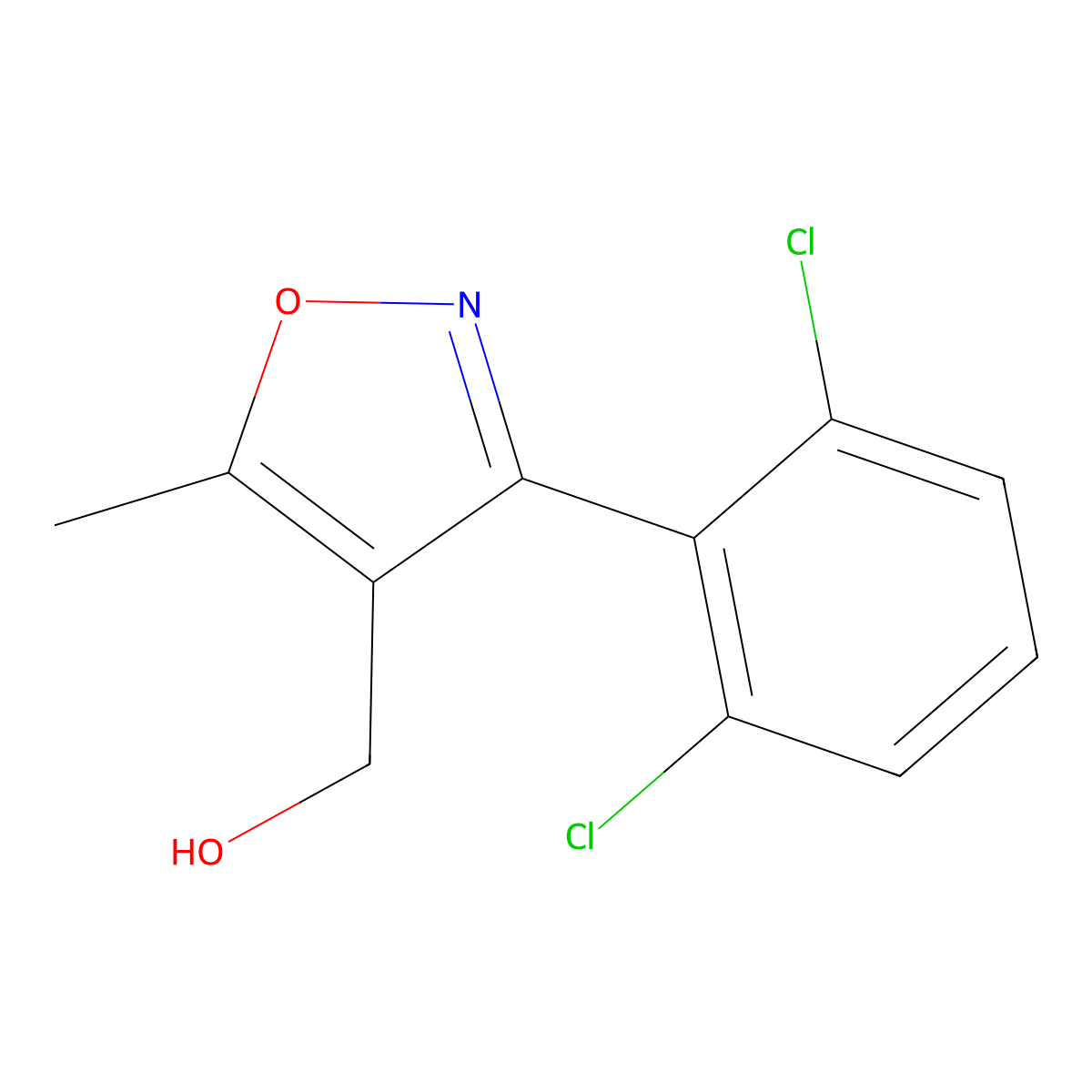 [3-(2,6-Dichlorophenyl)-5-methyl-1,2-oxazol-4-yl]methanol molecular structure, CAS 175204-38-3