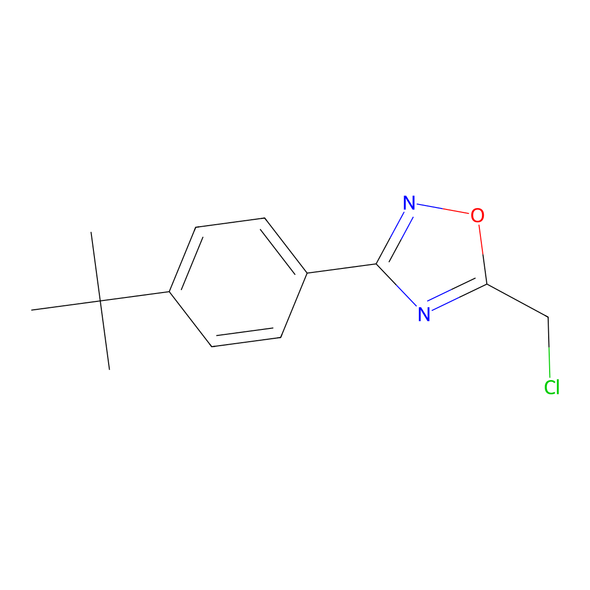 3-(4-Tert-butylphenyl)-5-(chloromethyl)-1,2,4-oxadiazole molecular structure, CAS 175204-40-7