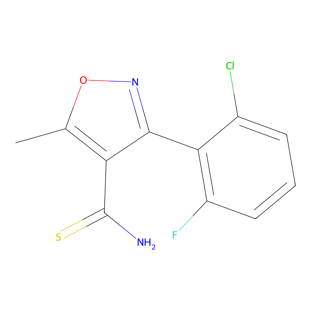 3-(2-Chloro-6-fluorophenyl)-5-methyl-4-isoxazolecarbothioamide molecular structure, CAS 175204-42-9