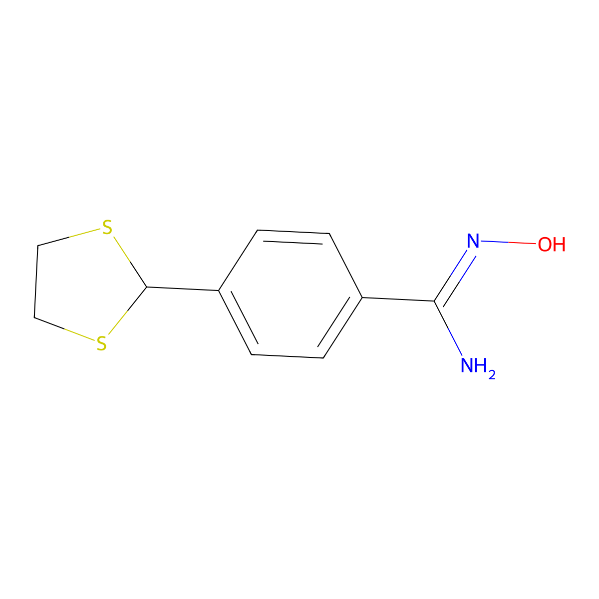 4-(1,3-dithiolan-2-yl)-N'-hydroxybenzenecarboximidamide molecular structure, CAS 175204-51-0