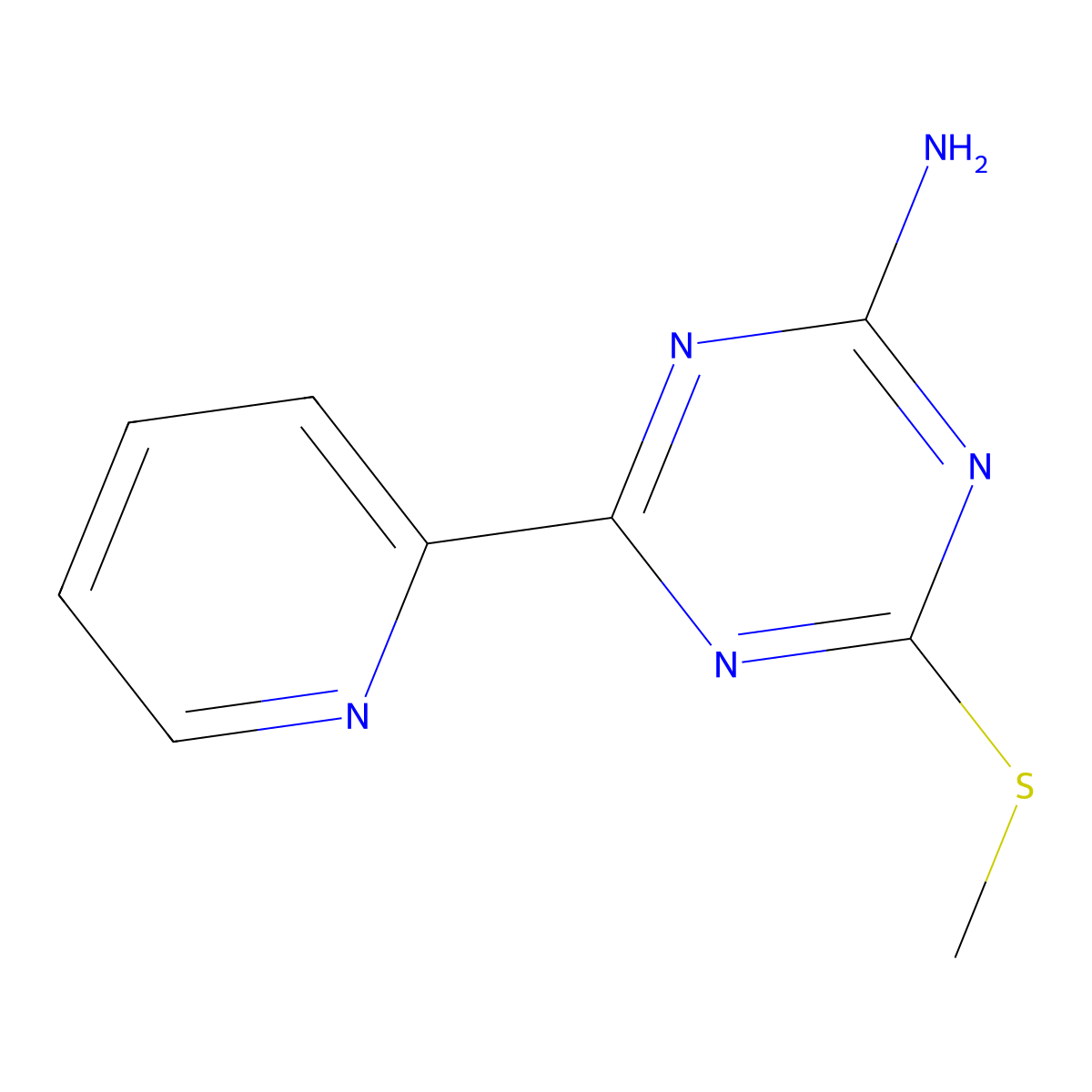 4-(Methylthio)-6-(2-pyridyl)-1,3,5-triazin-2-amine molecular structure, CAS 175204-53-2
