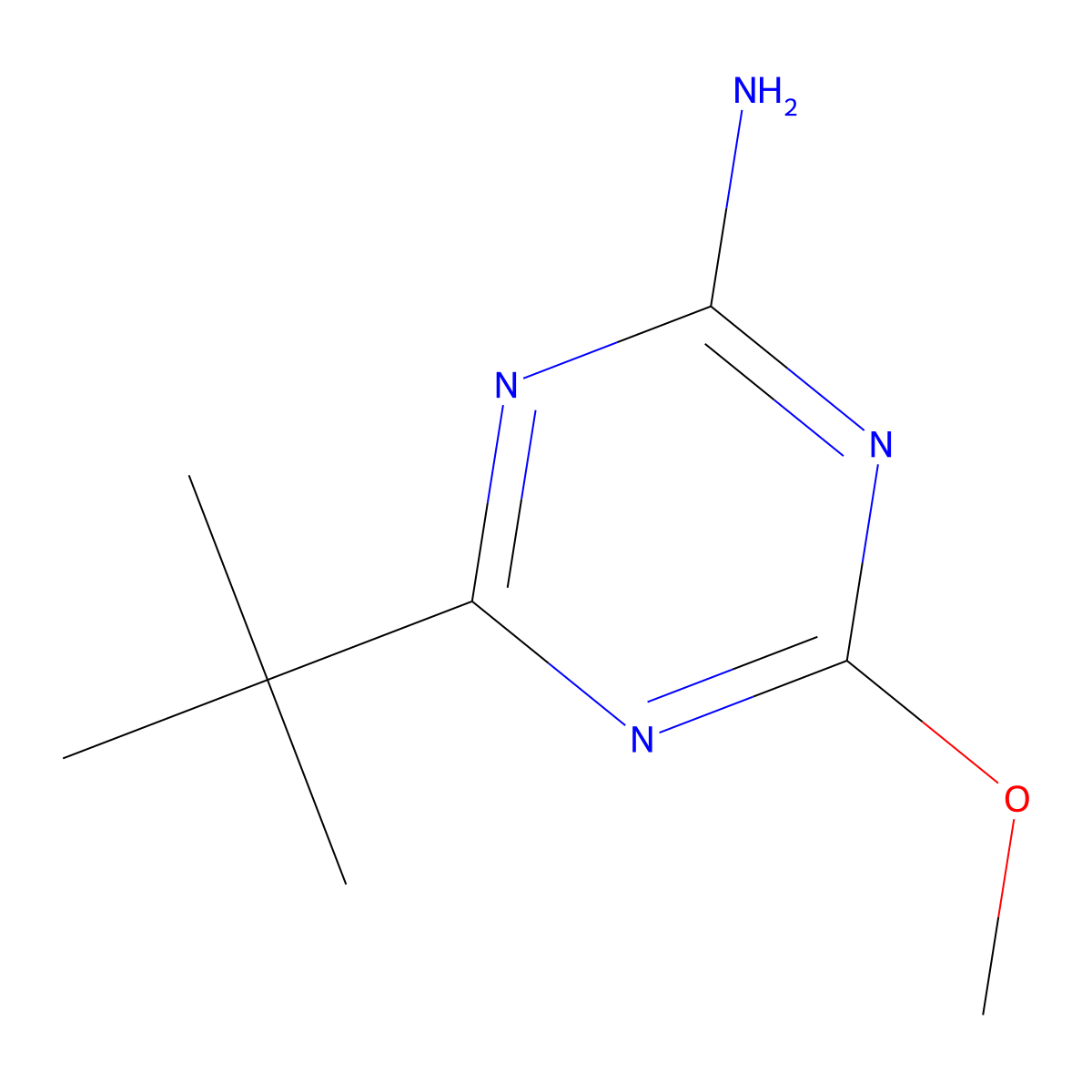 4-Tert-butyl-6-methoxy-1,3,5-triazin-2-amine molecular structure, CAS 175204-54-3