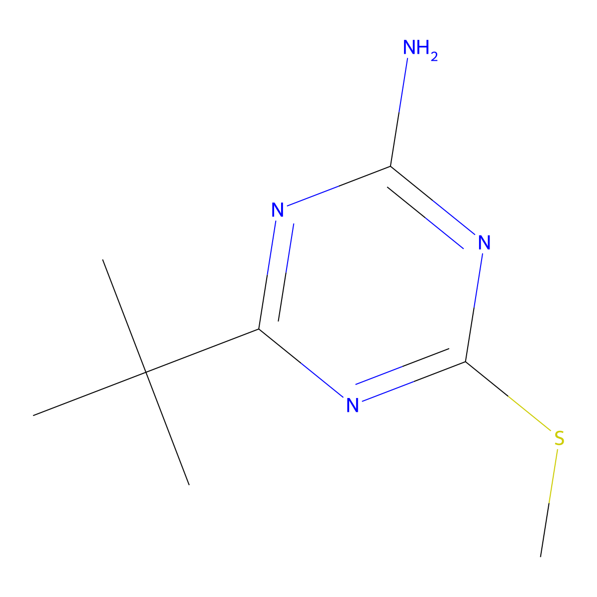 4-(Tert-butyl)-6-(methylthio)-1,3,5-triazin-2-amine molecular structure, CAS 175204-56-5