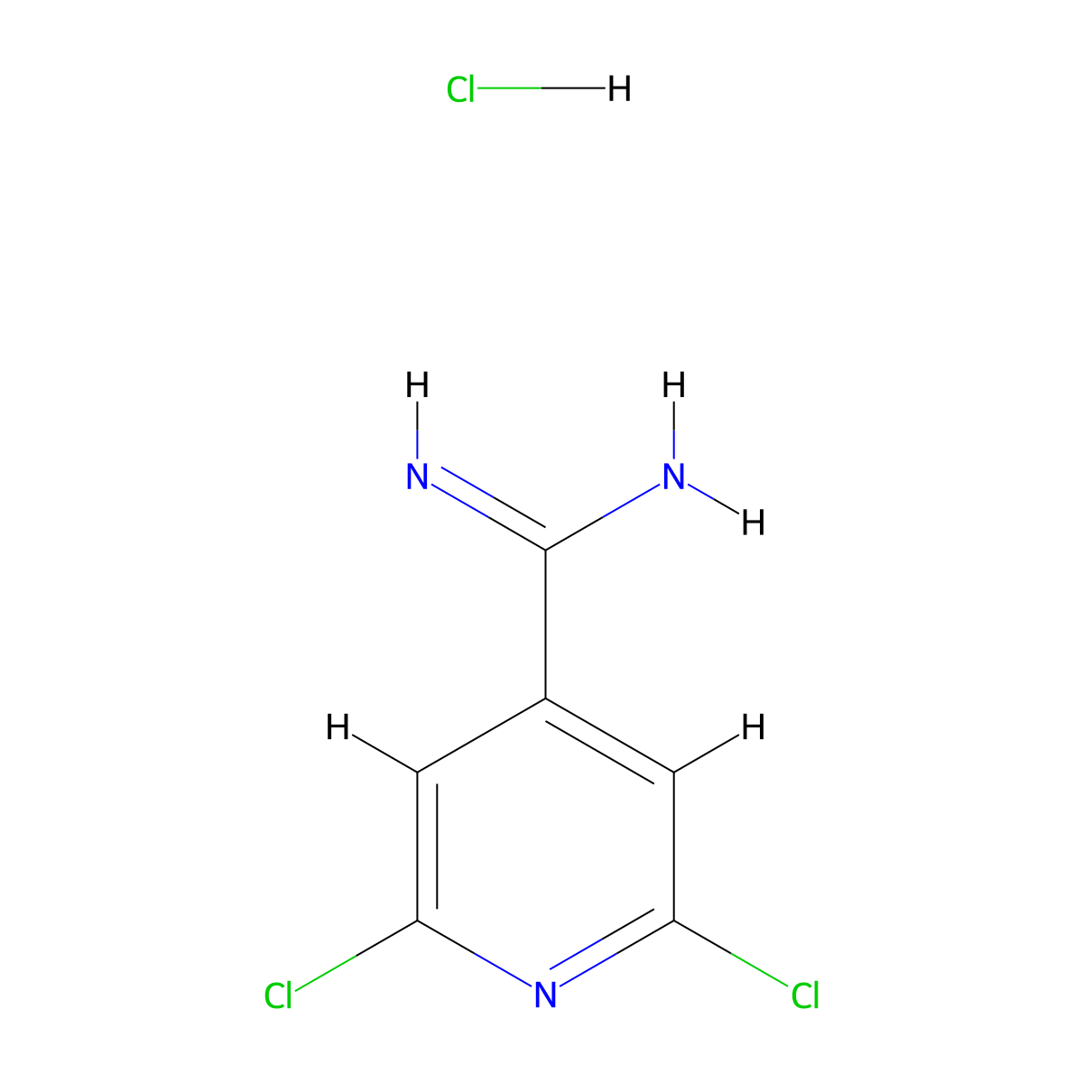 2,6-dichloropyridine-4-carboximidamide Hydrochloride molecular structure, CAS 175204-59-8