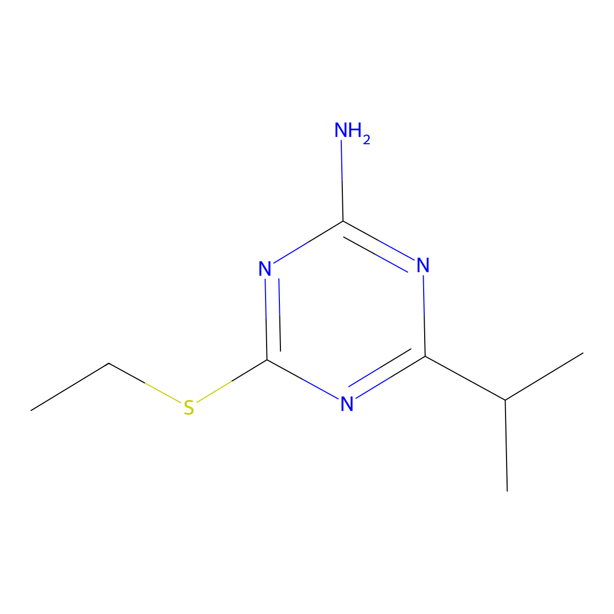 4-(Ethylthio)-6-isopropyl-1,3,5-triazin-2-amine molecular structure, CAS 175204-60-1