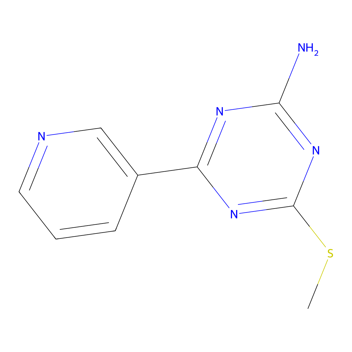 4-(Methylthio)-6-(3-pyridyl)-1,3,5-triazin-2-amine molecular structure, CAS 175204-62-3