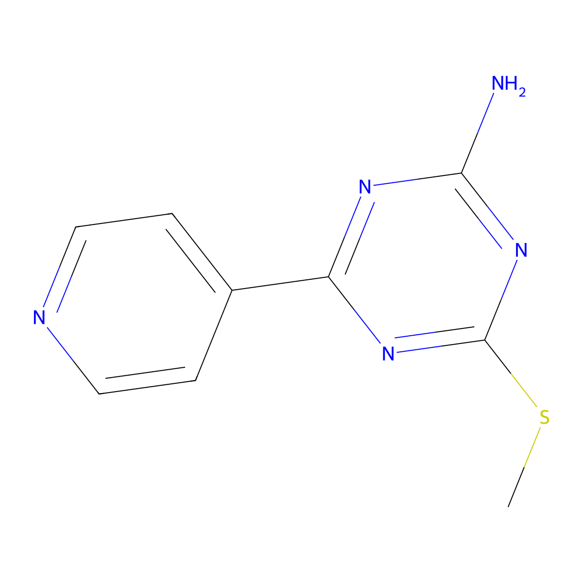 4-(Methylthio)-6-(4-pyridyl)-1,3,5-triazin-2-amine molecular structure, CAS 175204-63-4