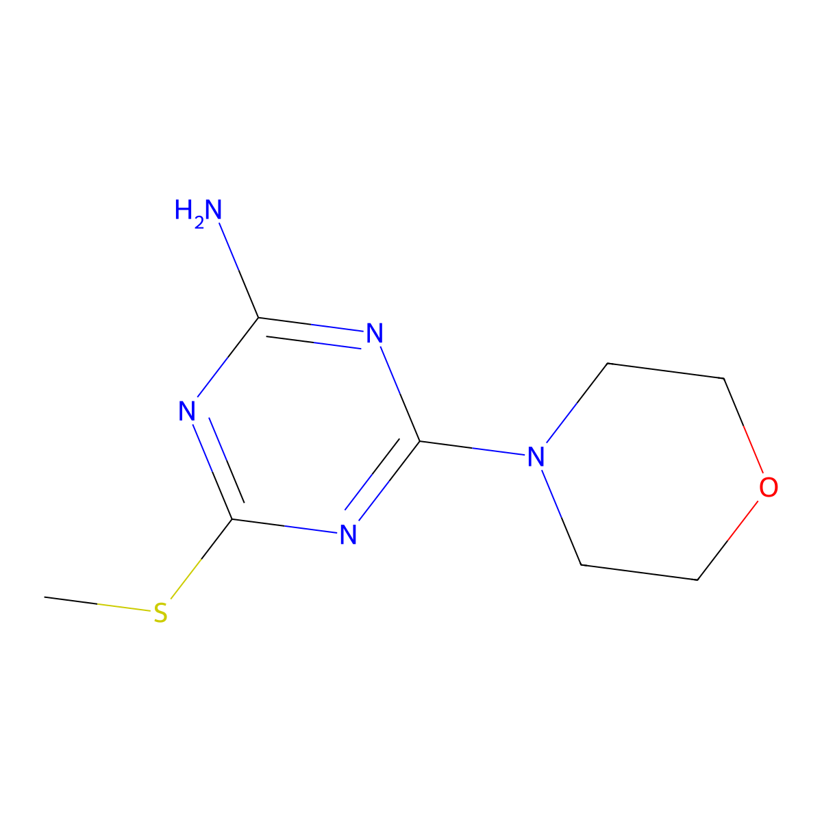 4-(Methylthio)-6-morpholino-1,3,5-triazin-2-amine molecular structure, CAS 175204-65-6