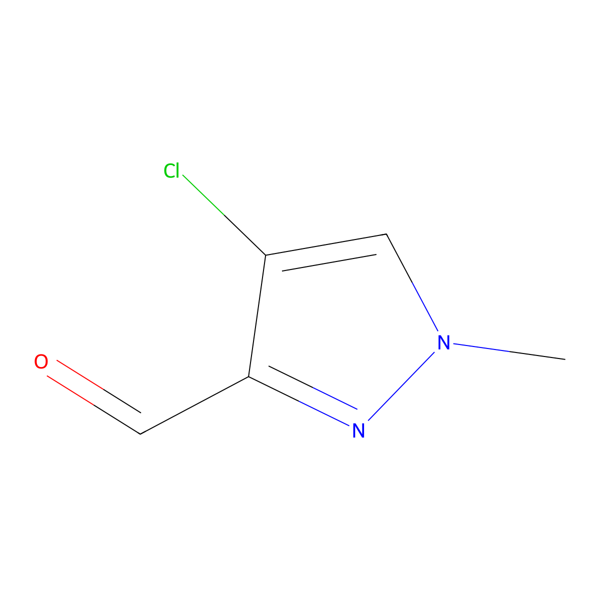 4-chloro-1-methyl-1H-pyrazole-3-carbaldehyde molecular structure, CAS 175204-81-6