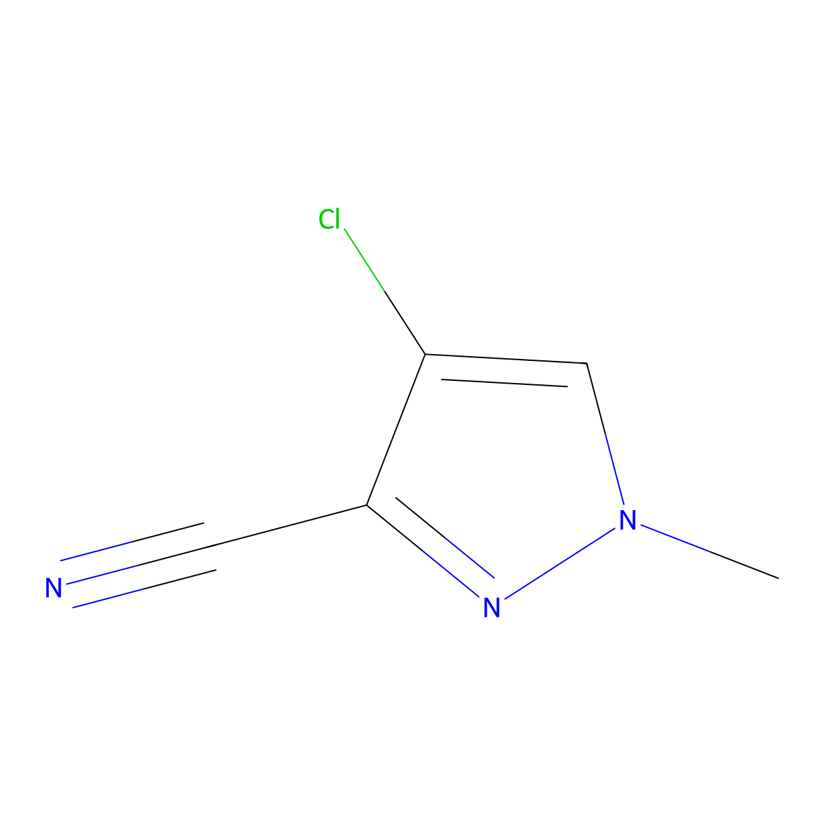 4-chloro-1-methyl-1H-pyrazole-3-carbonitrile molecular structure, CAS 175204-86-1