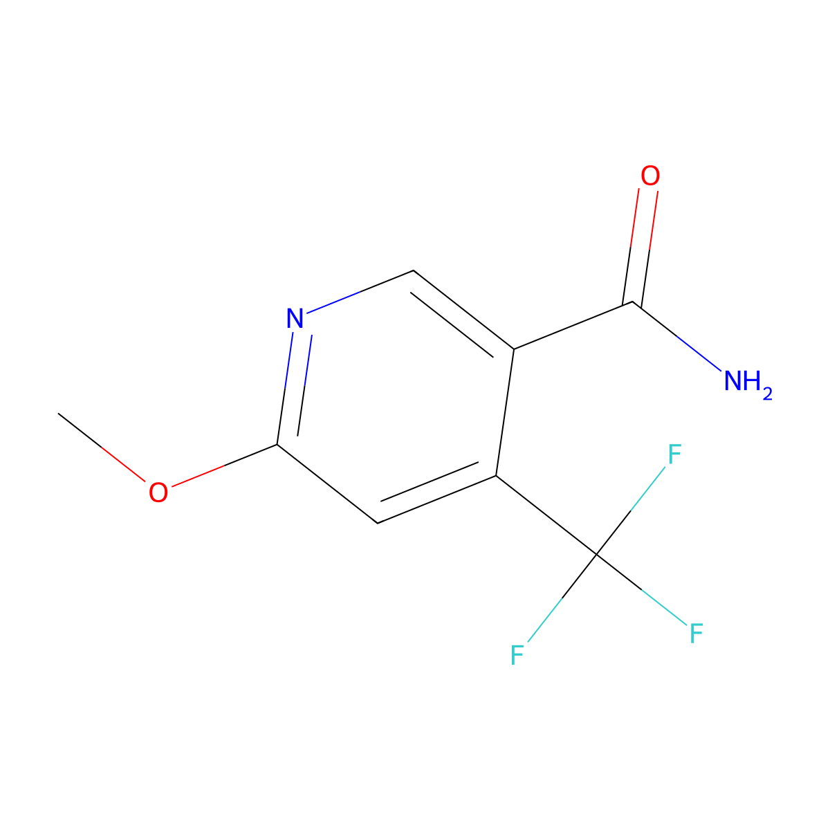6-Methoxy-4-(trifluoromethyl)pyridine-3-carboxamide molecular structure, CAS 175204-87-2
