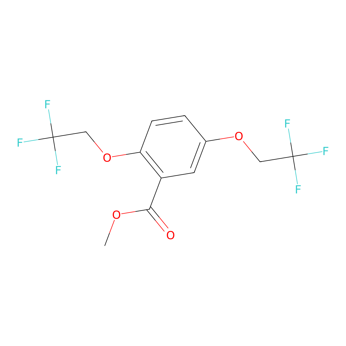 Methyl 2,5-bis(2,2,2-trifluoroethoxy)benzoate molecular structure, CAS 175204-89-4